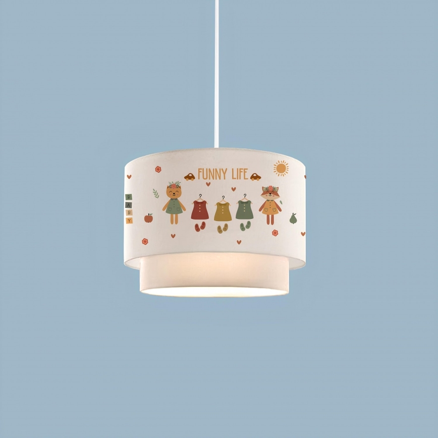 Barnlampa CANDY 1xE27/40W/230V vit/färgglad