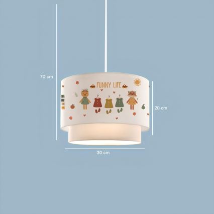 Barnlampa CANDY 1xE27/40W/230V vit/färgglad