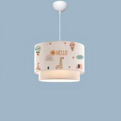 Barnlampa CANDY 1xE27/40W/230V vit/flerfärgad