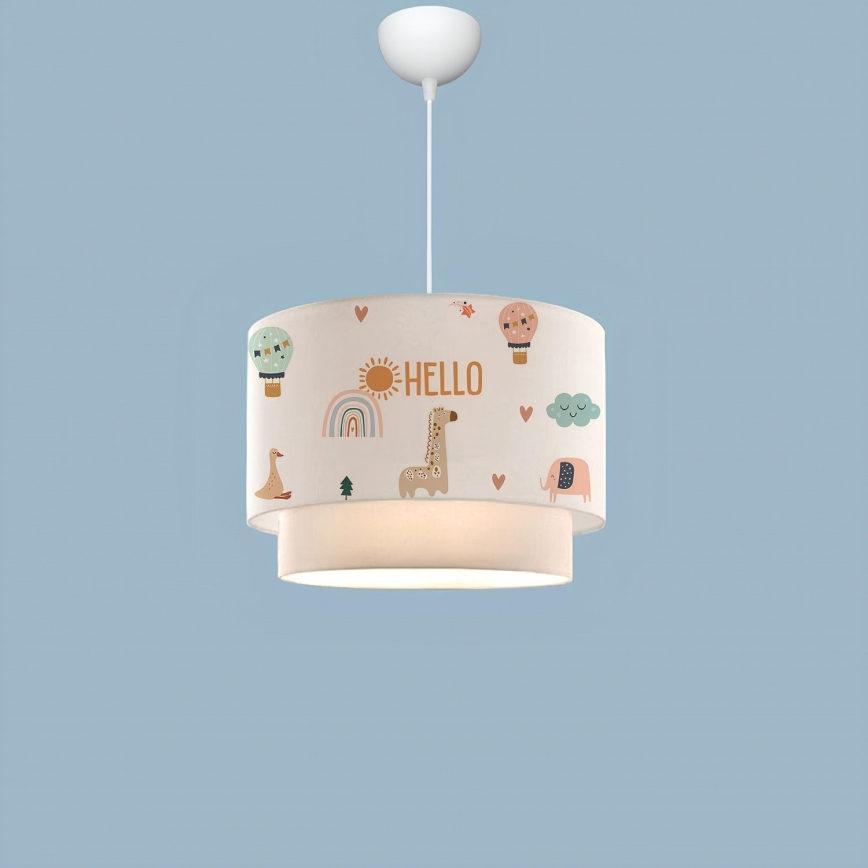 Barnlampa CANDY 1xE27/40W/230V vit/flerfärgad