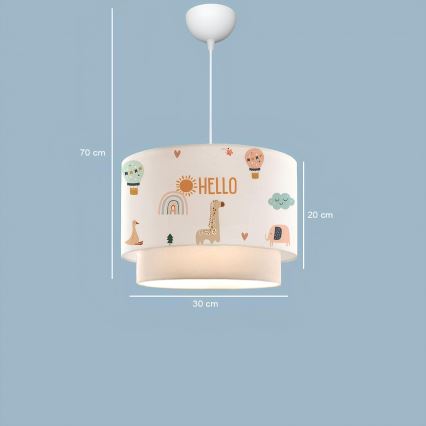 Barnlampa CANDY 1xE27/40W/230V vit/flerfärgad
