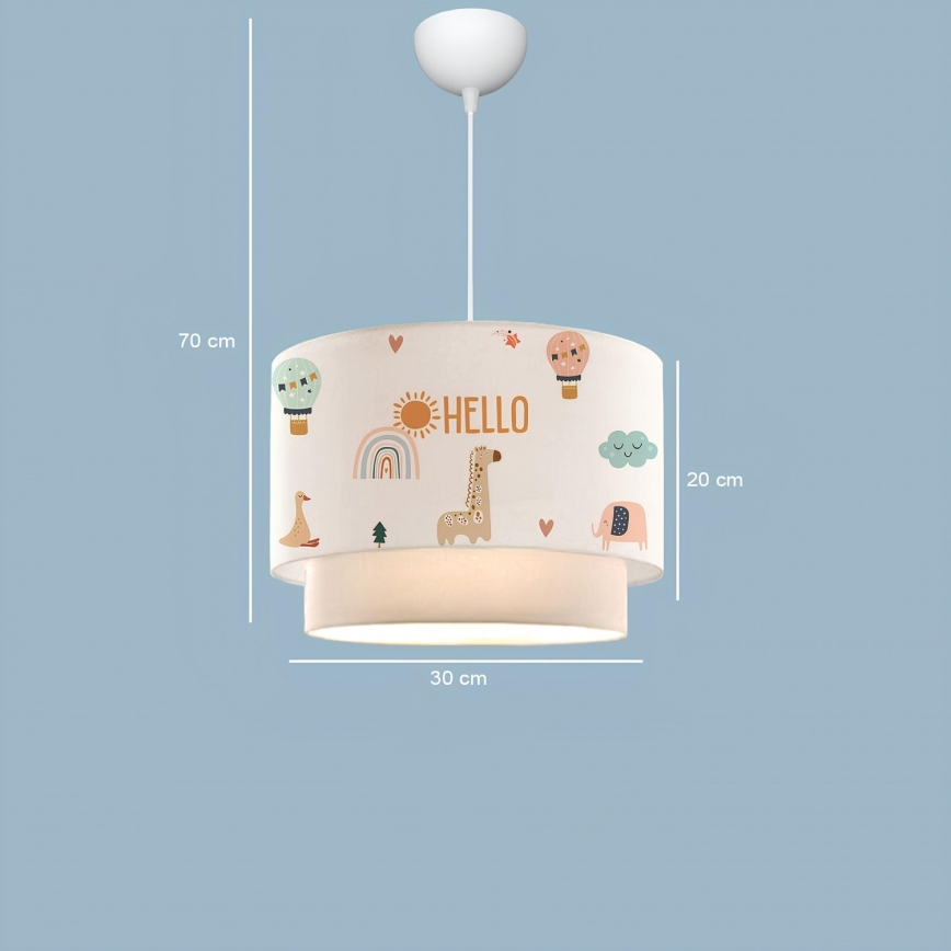 Barnlampa CANDY 1xE27/40W/230V vit/flerfärgad