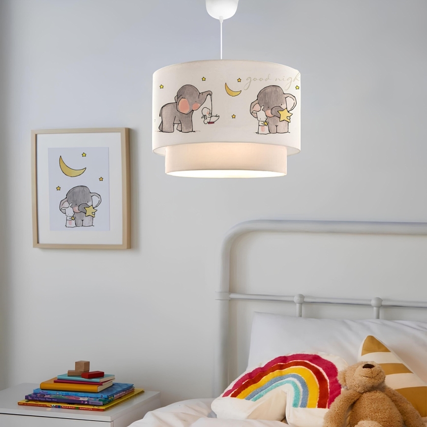 Barnlampa CANDY 1xE27/40W/230V vit/grå
