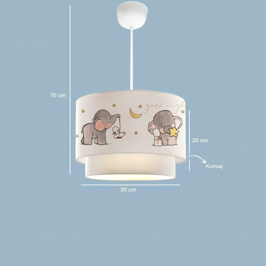 Barnlampa CANDY 1xE27/40W/230V vit/grå