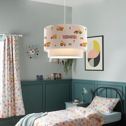 Barnlampa CANDY 1xE27/40W/230V vit/orange