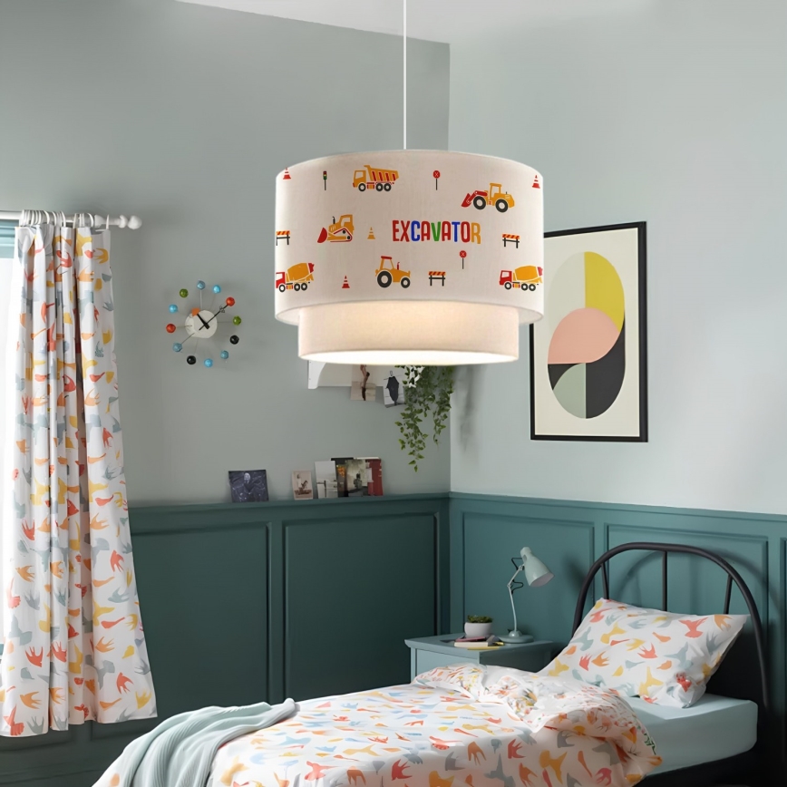 Barnlampa CANDY 1xE27/40W/230V vit/orange