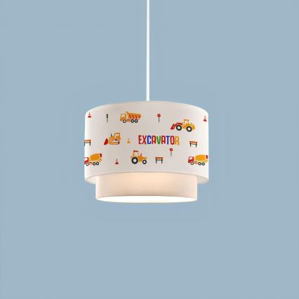 Barnlampa CANDY 1xE27/40W/230V vit/orange