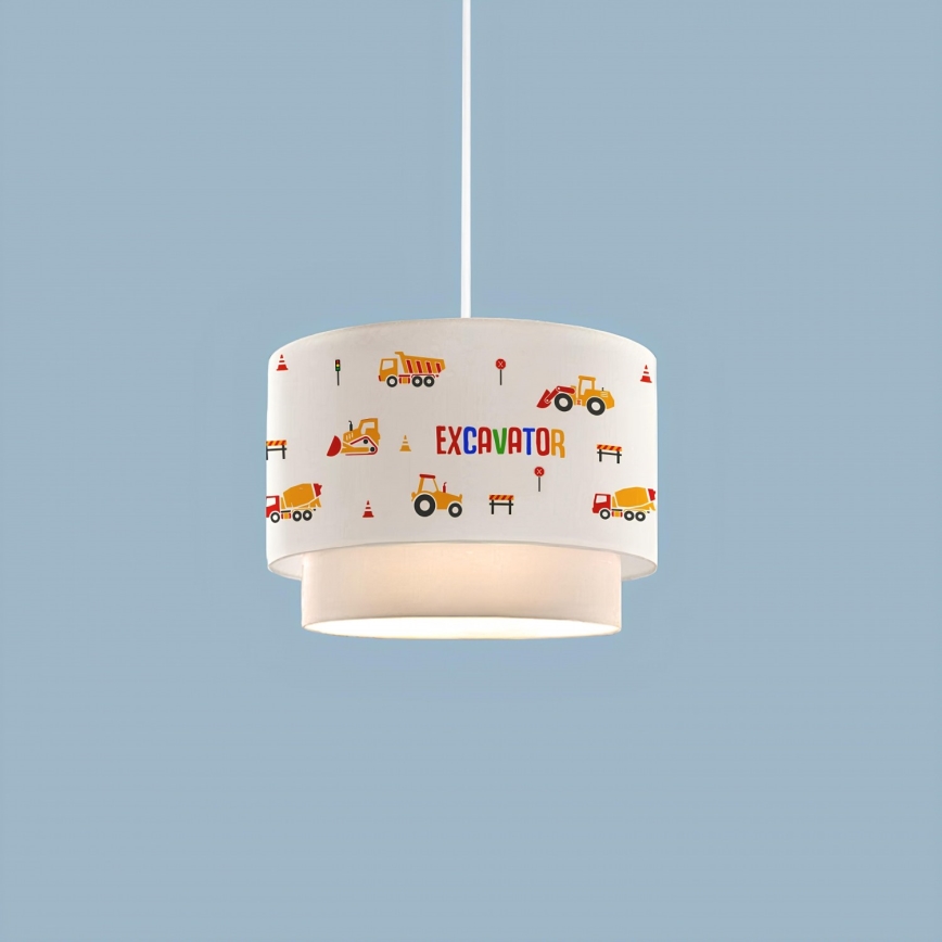 Barnlampa CANDY 1xE27/40W/230V vit/orange