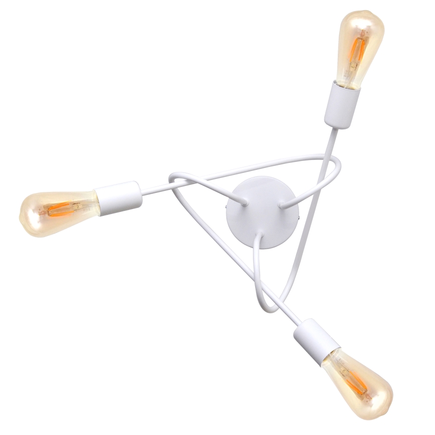 Barnlampa OXFORD med 3xE27/15W/230V, vit, takmonterad