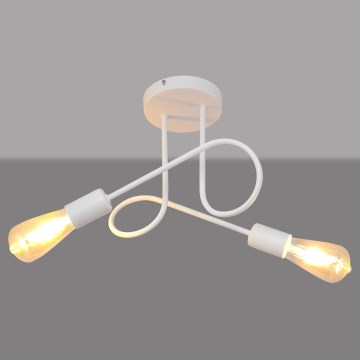 Barnlampa OXFORD med två E27-socklar, 15W, 230V, vit, takmonterad