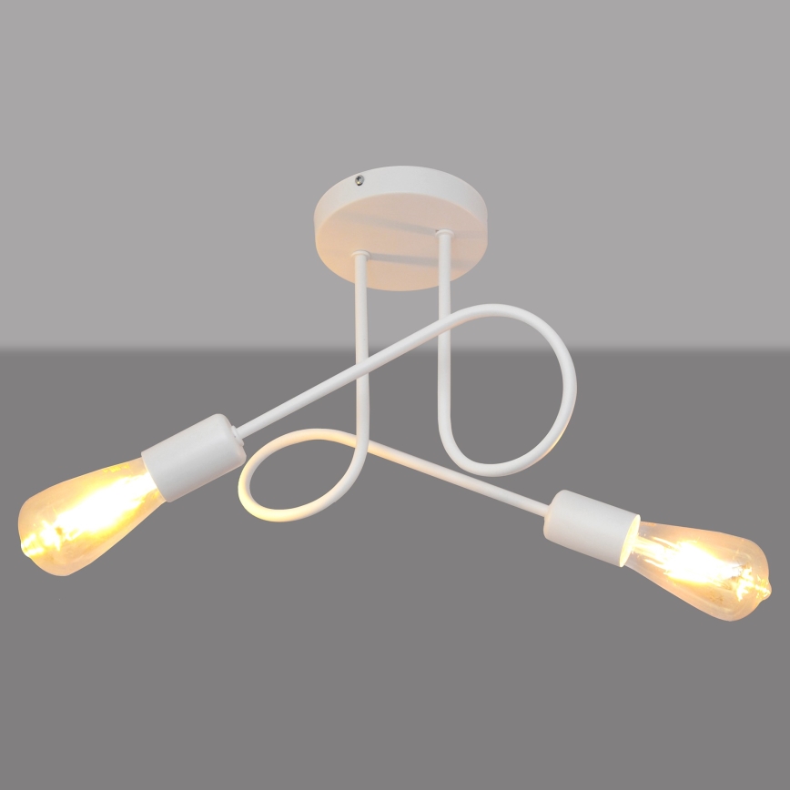 Barnlampa OXFORD med två E27-socklar, 15W, 230V, vit, takmonterad