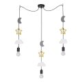 Barnlampa TRIO 3xE27/20W/230V grå/gul/vit