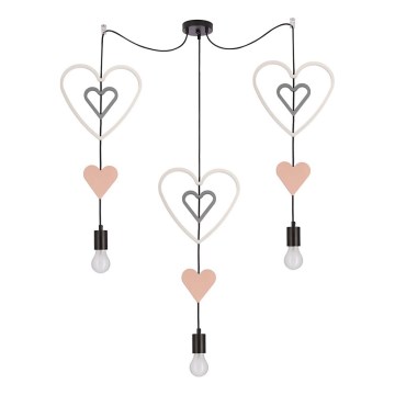 Barnlampa TRIO 3xE27/20W/230V rosa/vit/grå