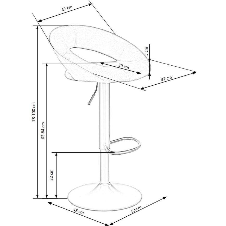 Barstol 100x48 cm grå/antracit