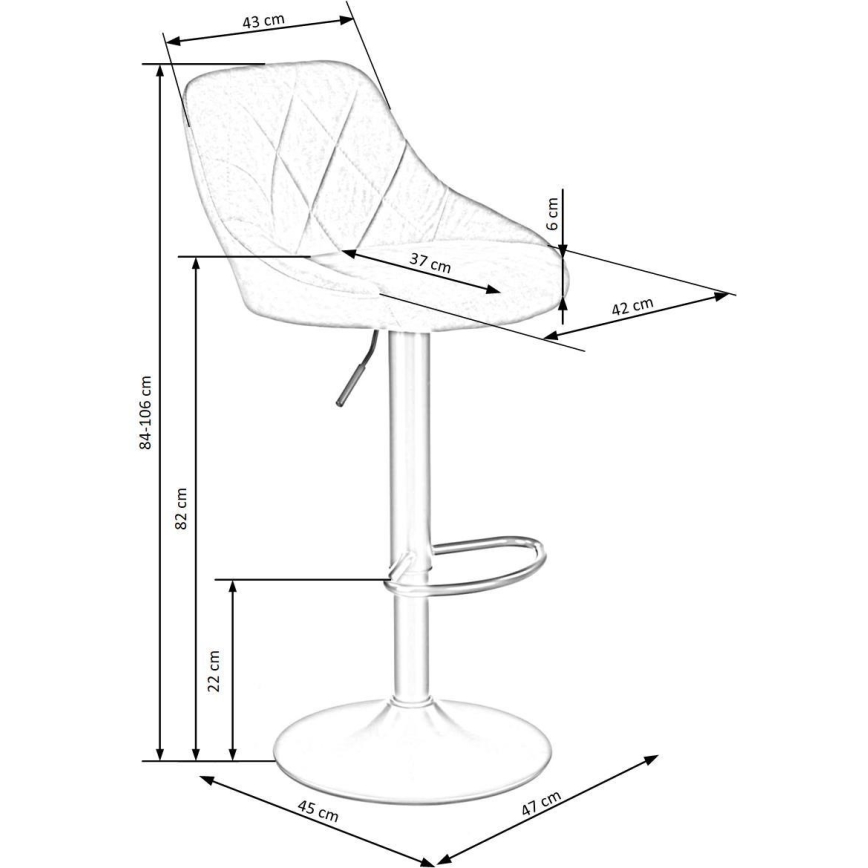 Barstol 106x47 cm svart/brun