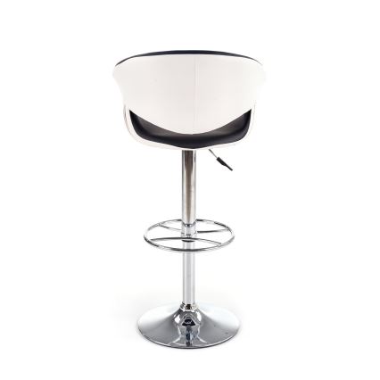 Barstol 115x60 cm vit/svart/skinande krom