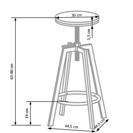 Barstol 80x30 cm svart