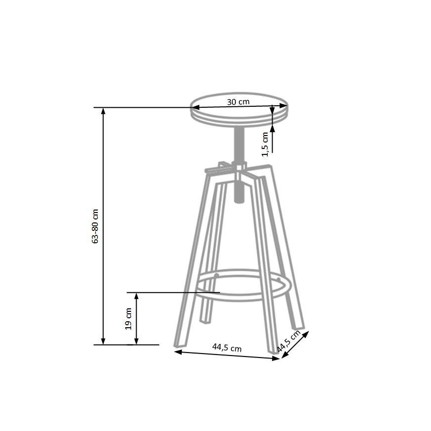 Barstol 80x30 cm svart