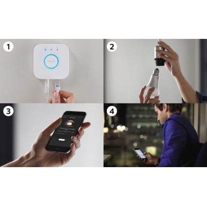 Basic set Philips Hue STARTER KIT WHITE självstartande 3xE27/9W 2700K + anslutningsenhet