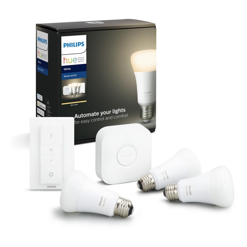 Basic set Philips Hue STARTER KIT WHITE självstartande 3xE27/9W 2700K + anslutningsenhet