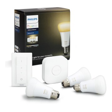 Basic set Philips Hue Vit AMBIANCE 3xE27/9,5W/230V