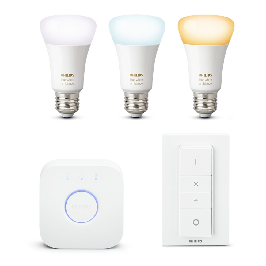 Basic set Philips Hue Vit AMBIANCE 3xE27/9,5W/230V