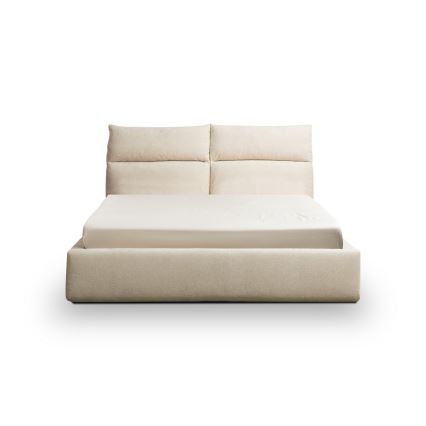 BASIL 180x200 cm beige klädd säng utan madrass