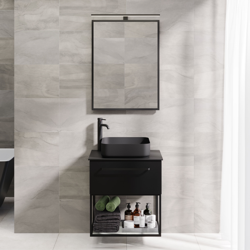 BATH DELUXE 01-060-05-02-00 - Badrum spegel BORGSTED 60x80 cm svart