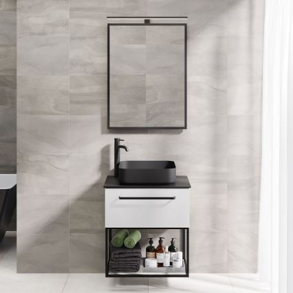 BATH DELUXE 01-060-05-02-00 - Badrum spegel BORGSTED 60x80 cm svart