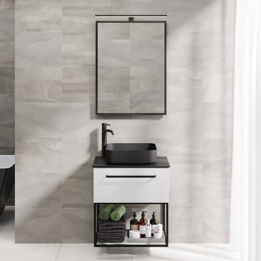 BATH DELUXE 01-060-05-02-00 - Badrum spegel BORGSTED 60x80 cm svart