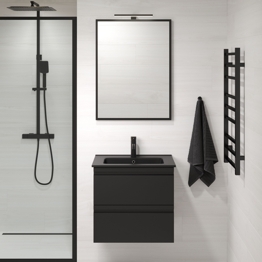 BATH DELUXE 01-060-05-02-00 - Badrum spegel BORGSTED 60x80 cm svart