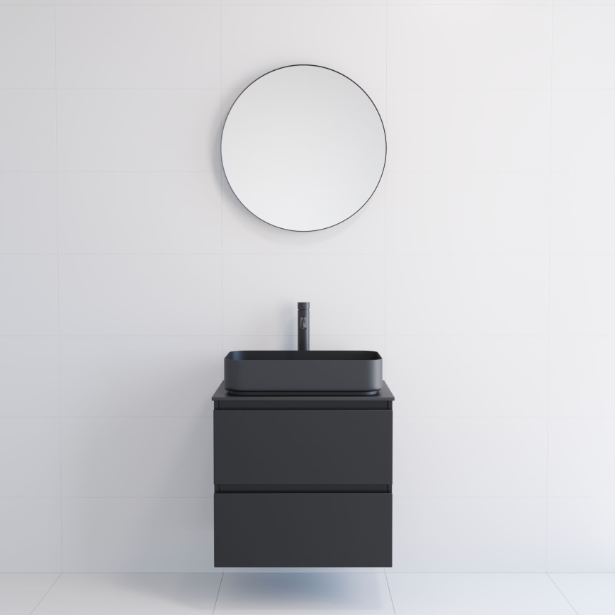 BATH DELUXE 01-060-09-02-00 - Badrum spegel BORGSTED diameter 60 cm svart
