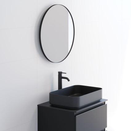 BATH DELUXE 01-060-09-02-00 - Badrum spegel BORGSTED diameter 60 cm svart