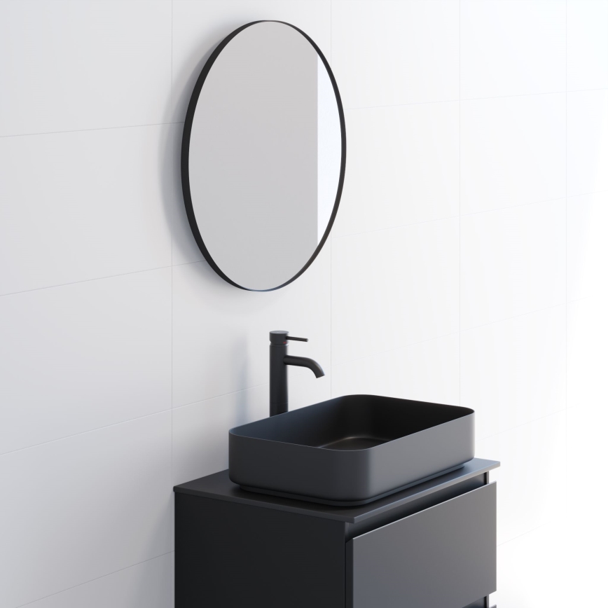 BATH DELUXE 01-060-09-02-00 - Badrum spegel BORGSTED diameter 60 cm svart