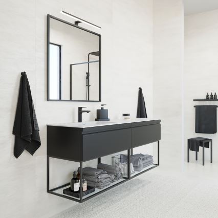 BATH DELUXE 01-080-05-02-00 - Badrum spegel BORGSTED 80x80 cm svart