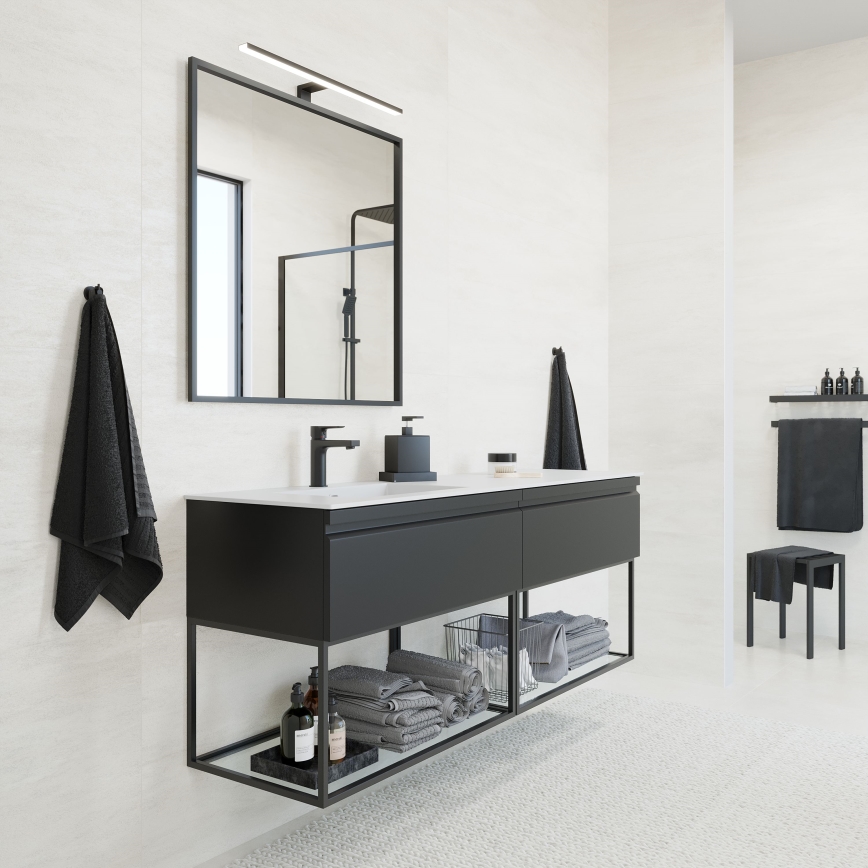 BATH DELUXE 01-080-05-02-00 - Badrum spegel BORGSTED 80x80 cm svart