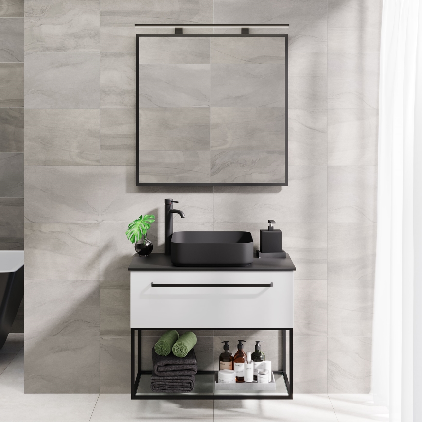 BATH DELUXE 01-080-05-02-00 - Badrum spegel BORGSTED 80x80 cm svart