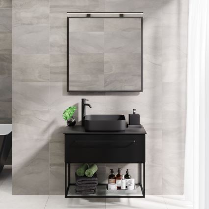 BATH DELUXE 01-080-05-02-00 - Badrum spegel BORGSTED 80x80 cm svart