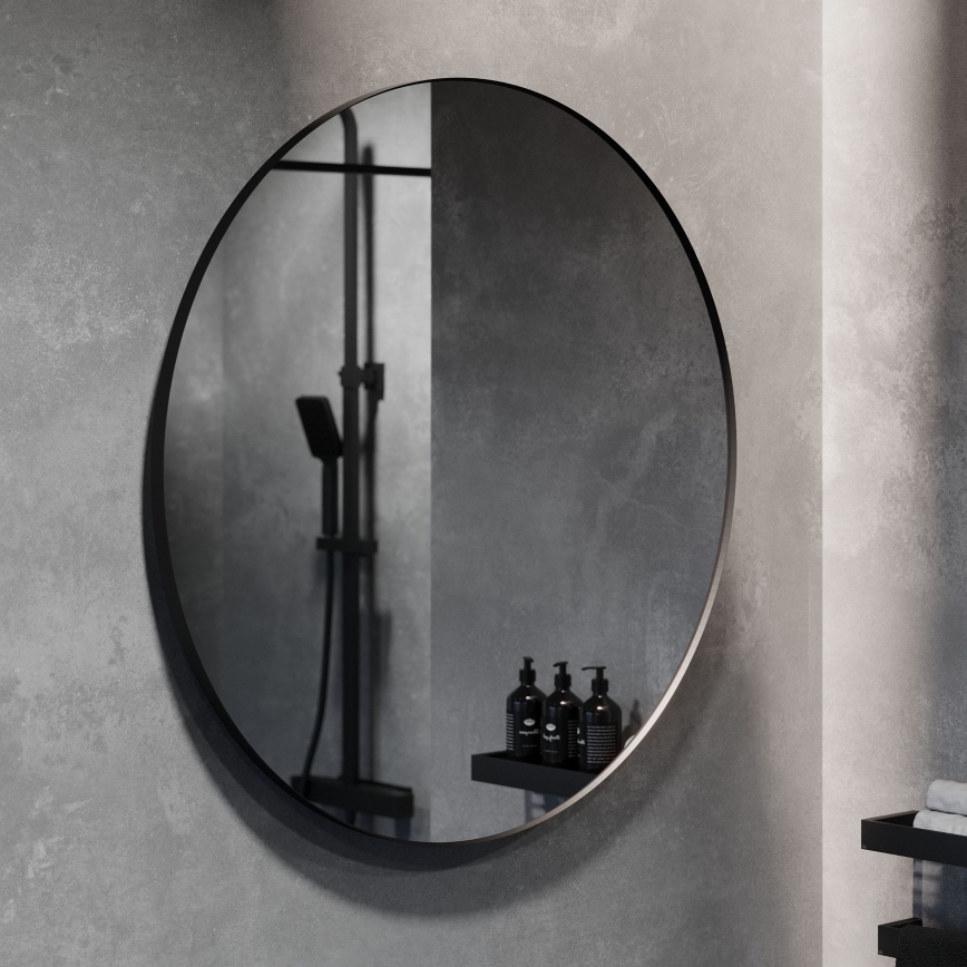 BATH DELUXE 01-080-09-02-00 - Badrum spegel BORGSTED diameter 80 cm svart