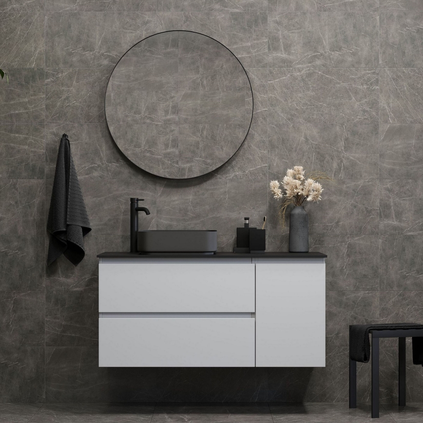 BATH DELUXE 01-080-09-02-00 - Badrum spegel BORGSTED diameter 80 cm svart