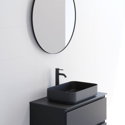 BATH DELUXE 01-080-09-02-00 - Badrum spegel BORGSTED diameter 80 cm svart
