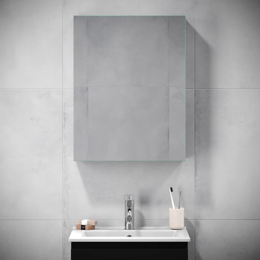 BATH DELUXE 02-050-63-02-01 - Spegel badrumsskåp KENWOOD 65x50 cm matt svart