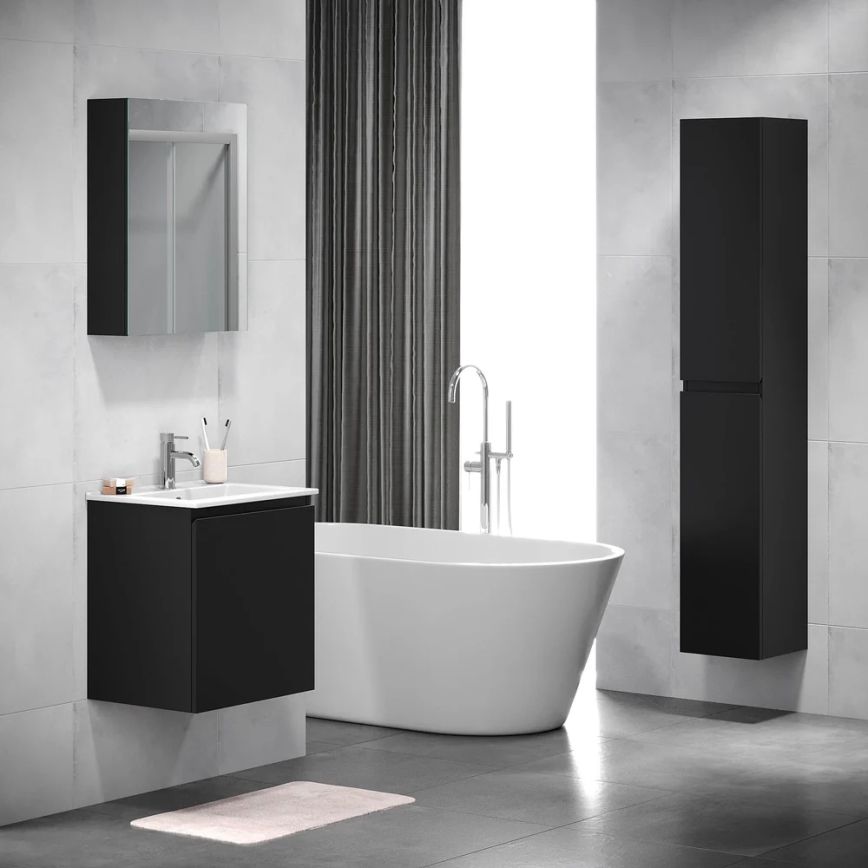 BATH DELUXE 02-050-63-02-01 - Spegel badrumsskåp KENWOOD 65x50 cm matt svart