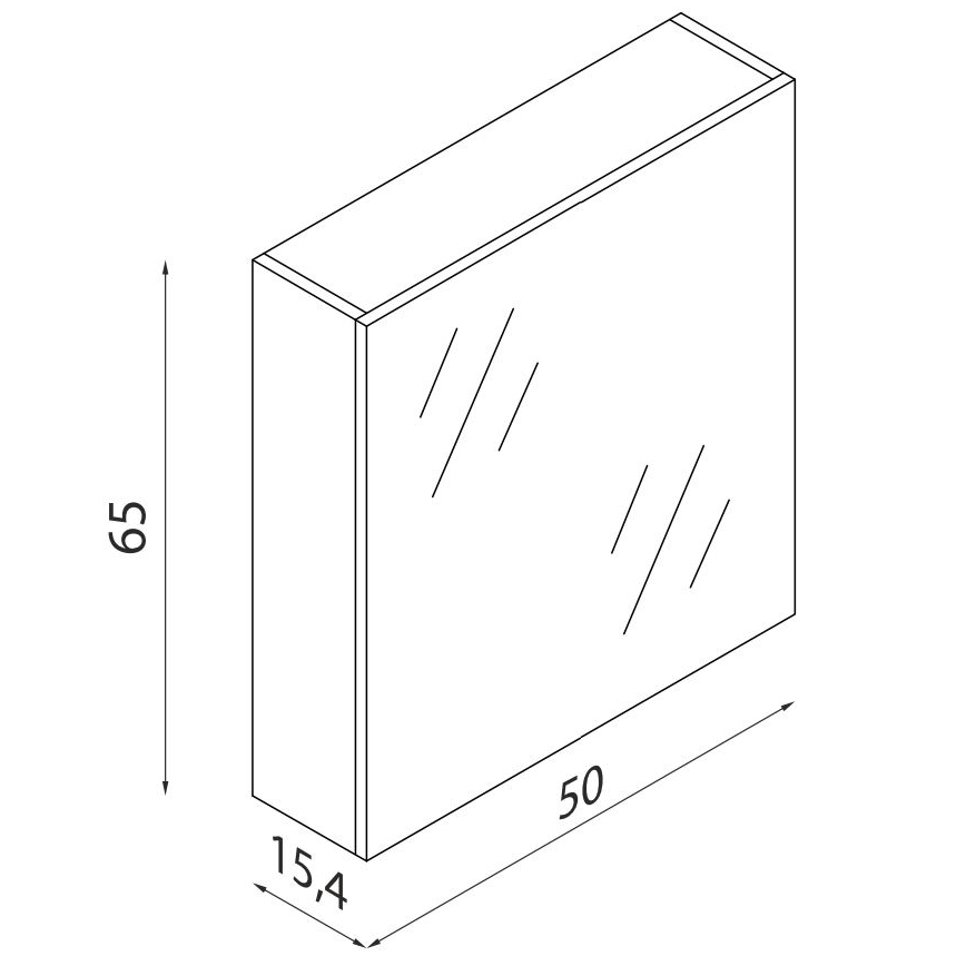 BATH DELUXE 02-050-63-02-01 - Spegel badrumsskåp KENWOOD 65x50 cm matt svart