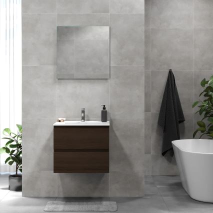 BATH DELUXE 03-060-64-84-01 - Badrumsskåp med handfat KENWOOD 61 cm valnöt