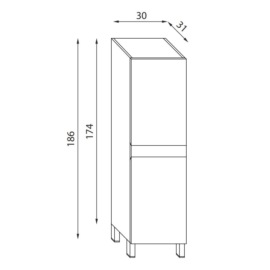 BATH DELUXE 04-030-64-84-01 - Badrumsskåp KENWOOD 186 cm valnöt