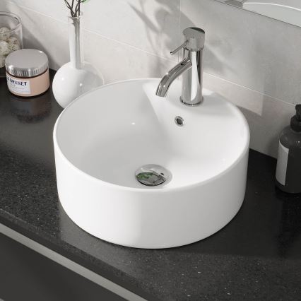 BATH DELUXE 06-038-09-11-00 - Tvättställ för bänkskiva VIKEDAL Ø 38 cm keramik/vit