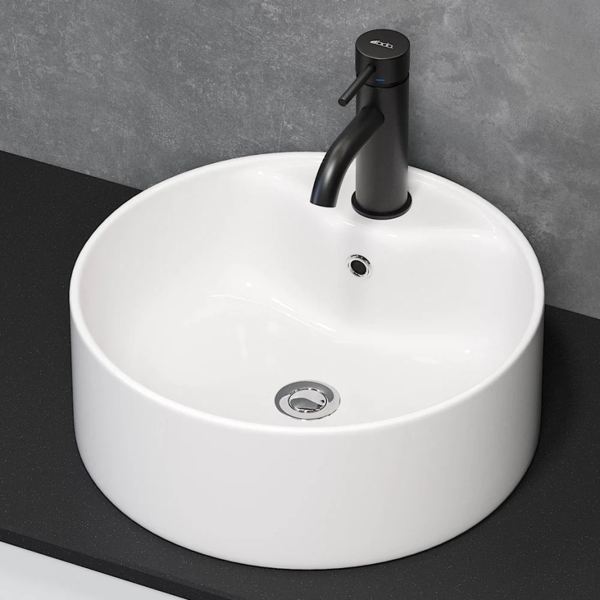BATH DELUXE 06-038-09-11-00 - Tvättställ för bänkskiva VIKEDAL Ø 38 cm keramik/vit