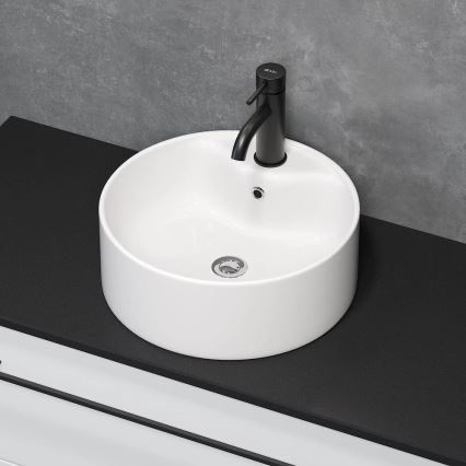 BATH DELUXE 06-038-09-11-00 - Tvättställ för bänkskiva VIKEDAL Ø 38 cm keramik/vit