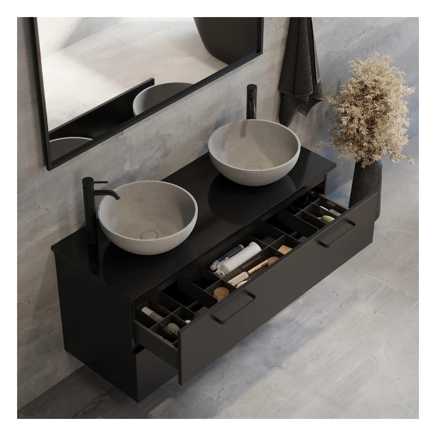 BATH DELUXE 06-039-19-23-00 - Tvättställ för bänkskiva BERGEN Ø 39 cm betong/grå